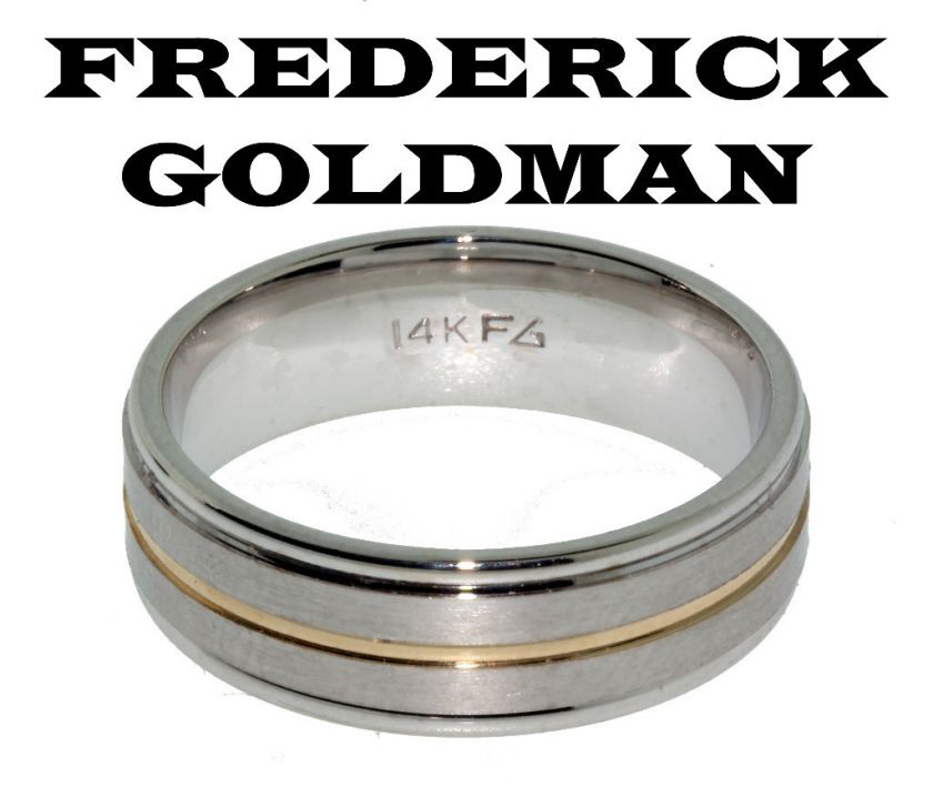 FREDERICK GOLDMAN 11 7101 G WEDDING BAND 2 TONE 14K SIZE10 NEW  