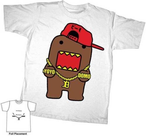 DOMO KUN T Shirt Tee NEW Yo Domo Chain (YOUTH) white  