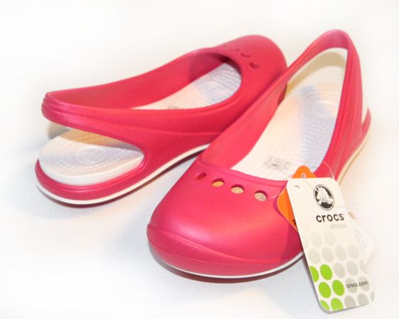 Crocs Tone Skylar Flat Red Watermelon / Oyster 5 6 7 8 9 10 11  