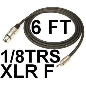 TRS TO XLR FEMALE 3.5MM JACK STEREO TO XLR F 6FT  