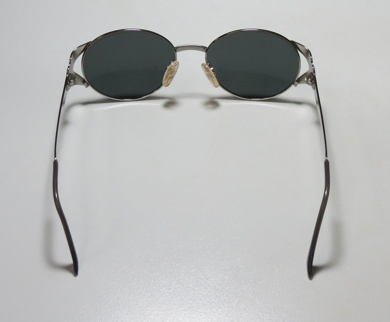 NEW YVES SAINT LAURENT 6038 OVAL METAL SILVER/GOLD/GREEN SUNGLASSES 