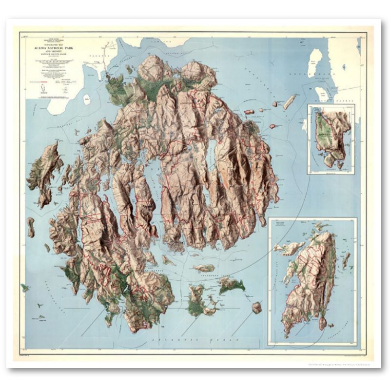 Acadia National Park Map 1960 25x23Poster  