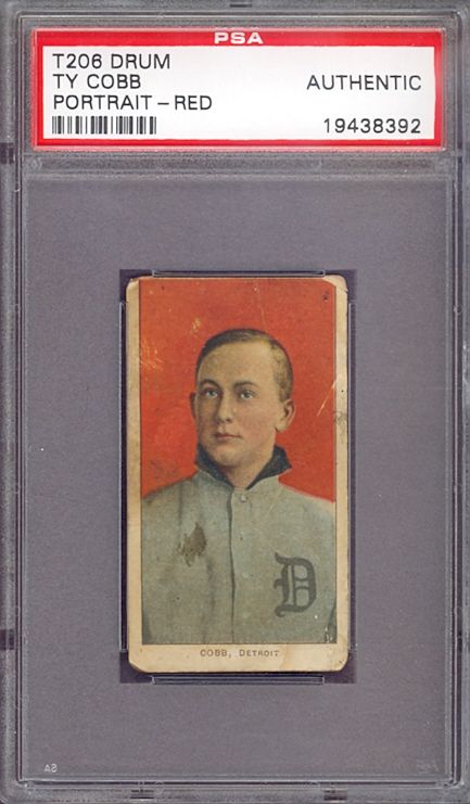 T206 Ty Cobb Red Portrait Drum Back PSA Authentic  