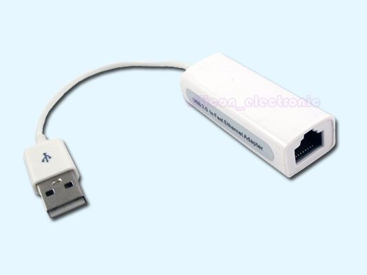 USB 2.0 Fast Male to RJ45 Female Ethernet LAN Adapter 10/100Mbps 