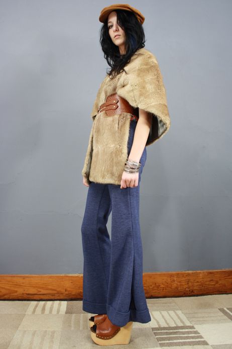 Vintage 50s AUTUMN HAZE MINK FUR Wrap Emba Honey CAPE Coat Jacket 