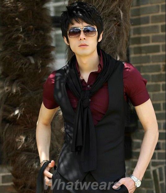 Mens Slim Fit Vest Jacket Waistcoat 2 Color 3 Size J28  