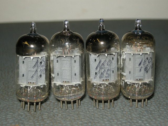 FOUR AMPEREX BUGLE BOY LONG PLATE D GETTER 12AX7 ECC83 MARANTZ 7 PRE 