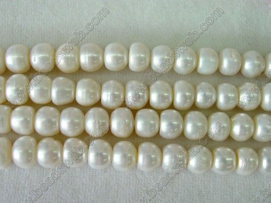 10 11X8 9mm White Potato Freshwater Pearl Loose Beads  