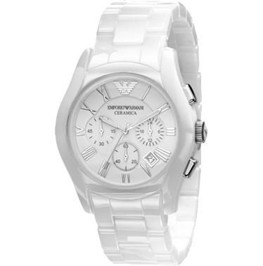 Emporio Armani White Ceramic Chronograph Mens Watch AR1403  