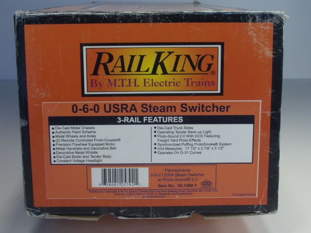   SCALE 0 6 0 USRA STEAM SWITCHER PRR W PROTO SOUND 2.0 30 1499 1 & OB