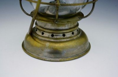 C1869 BRASS RAILROAD PRESENTATION LANTERN 2 COLOR & ENGRAVED GLOBE 