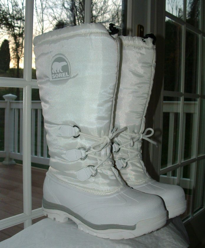 SOREL WHITE SNOWLION WINTER SNOW RAIN BOOTS SIZE 11 NWT  