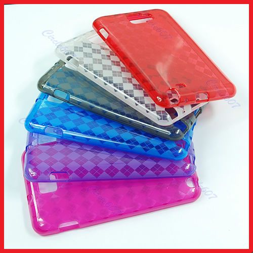 1x6 Color Diamond Grid TPU Gel Case Cover For Samsung Galaxy Note GT 