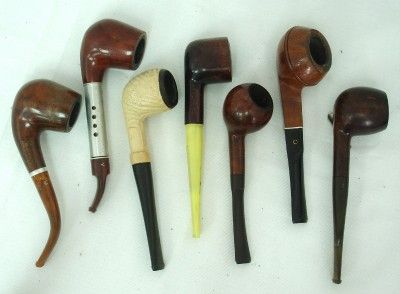 LOT 23 VINTAGE TOBACCO SMOKING PIPES YELLO BOLE MEDICO BRIAR WOODEN 