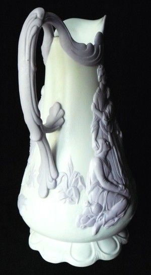 c1847 Beautiful 11 Tall Samuel Alcock Naomi & Her Daughters Ewer Jug 