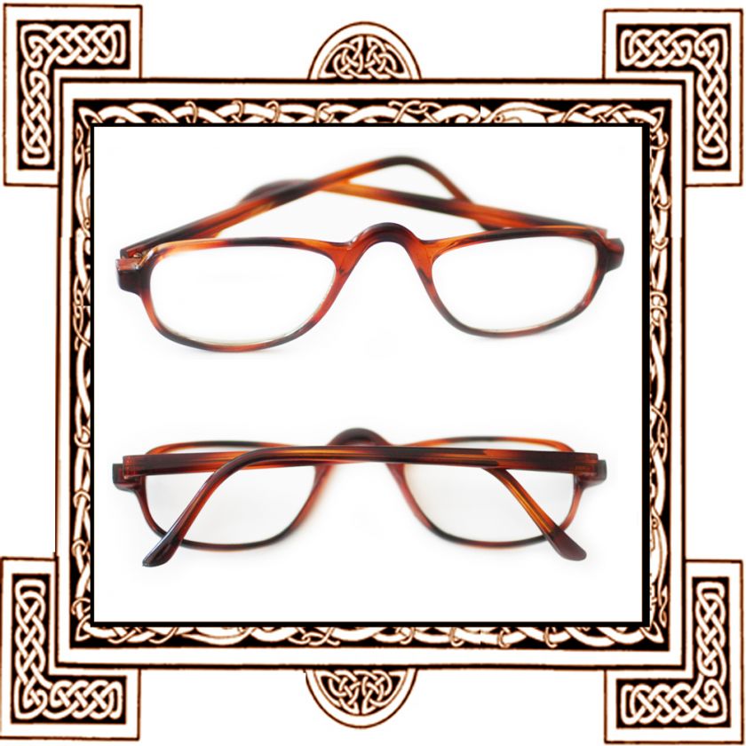 REAL GLASS READING GLASSES HALF EYE READERS TORTOISE  