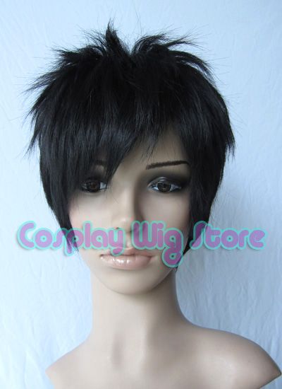 Reborn Takeshi Yamamoto Cosplay Short Black Hair Wig  