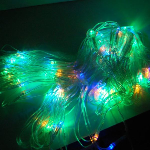 Colorful 120 LED Net Fairy Decoration Lights for Christmas Party 1.5M 