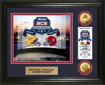 2012 BCS Championship Game Commemorative 24 KT Gold Coin Photo Mint 