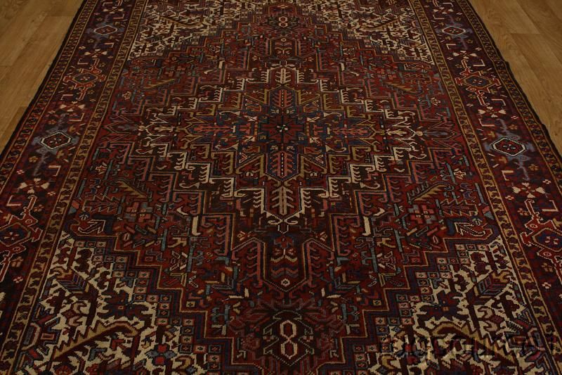 GEOMETRIC ANTIQUE 7X11 HERIZ SERAPI PERSIAN ORIENTAL AREA RUG WOOL 