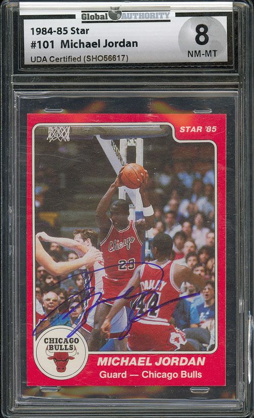 1984 85 STAR CO. #101 MICHAEL JORDAN RC AUTO GLOBAL AUTHORITY 8 NM MT 