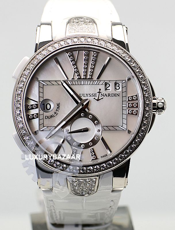   Nardin Executive Dual Time Ladies Steel & Diamonds Ref. # 243 10B/391