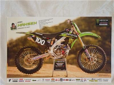 2011 Josh Hansen Autographed Supercross Poster KX 250F  