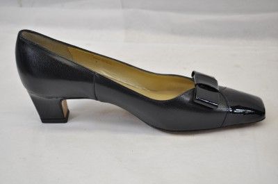 PETER KAISER AMELA LACK (EDA) NAVY BLUE PATENT LEATHER TUXEDO PUMP BOW 