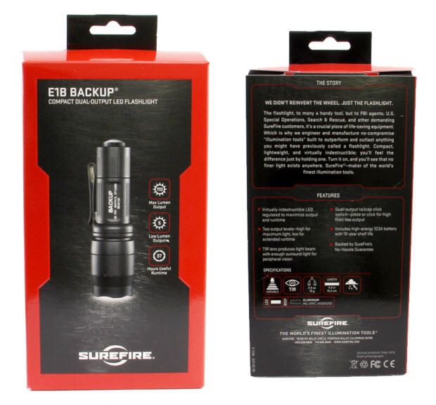 BACKUP_DUAL OUTPUT LED FLASHLIGHT_SUREFIRE #E1B BK WH 084871311144 