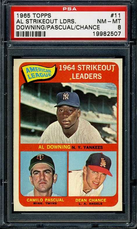 1965 TOPPS #11 AL STRIKEOUT LEADERS PSA 8 *2895  