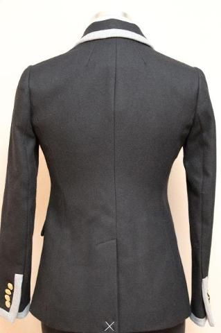 298 J CREW Hacking Jacket in Tipped Double Serge Wool 00 Black  