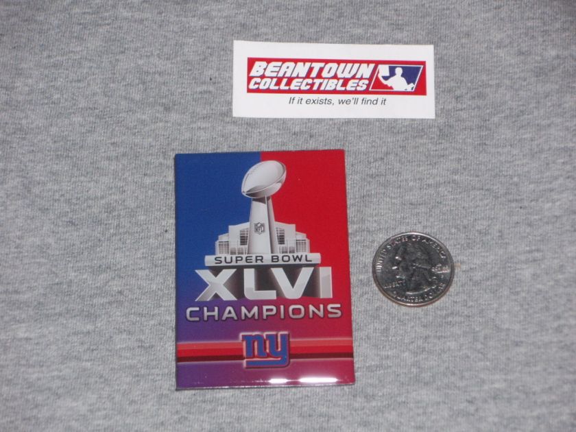 New York Giants Super Bowl 46 World Champions Flat Logo Magnet Manning 