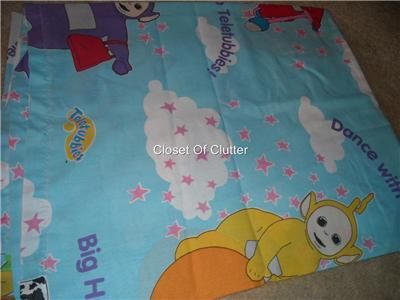   playground twin flat sheet vintage woof dog pink sue hall teletubbies