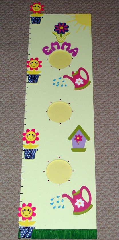 Personalized Custom Wooden Growth Chart with Childs Name and Picture 