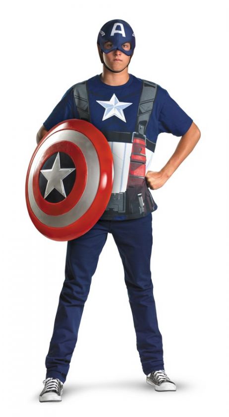 ADULT CAPTAIN AMERICA MASK & SHIRT COSTUME DG24683  