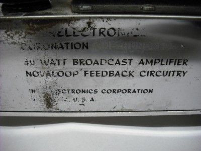 Vintage Interelectronics Coronation Tube Amplifier 40w  