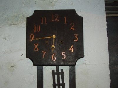 VINTAGE 1900S /MISSION OAK STYLE WALL CHIME CLOCK KEY WIND  