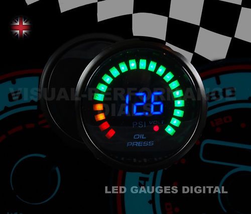 LED DIGITAL OIL PRESSURE GAUGE SMOKED FACE 52mm  