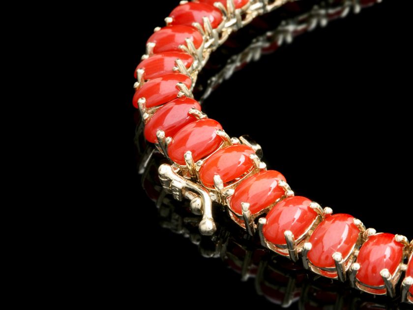 22800 CERTIFIED 14K YELLOW GOLD 39CT CORAL 0.80CT DIAMOND NECKLACE 