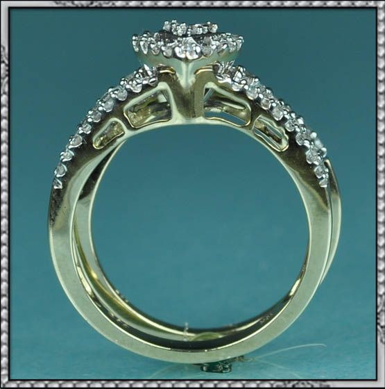 NEW 10K GOLD 0.33CT GENUINE DIAMOND BRIDAL WEDDING SET  