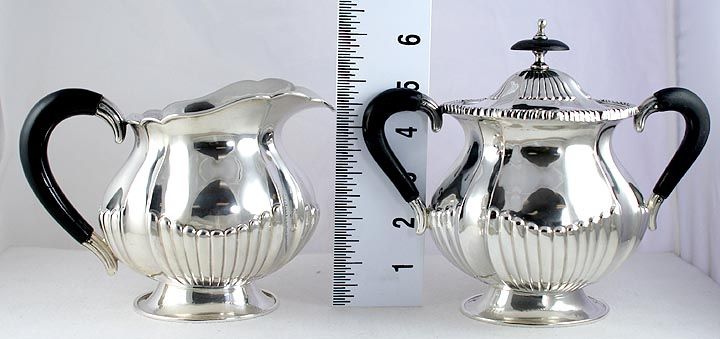 4pc Very Heavy Italian Silver Tea Set Peruzzi c1920s  