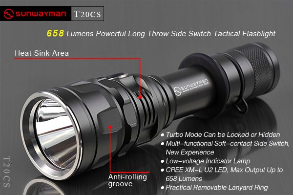   T20CS LED Flashlight with CREE U2 LED Up to 658 Lumens  