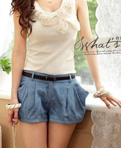 wholesale Pure Color Short Pants Blue