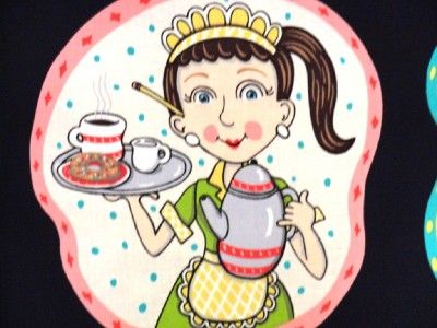 New Barbaras Diner Fabric 23 Waitress Food Retro Kitchen  