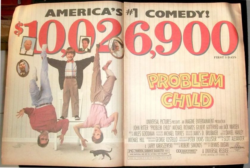 1990 2 page Variety Colour Ad Problem Child  