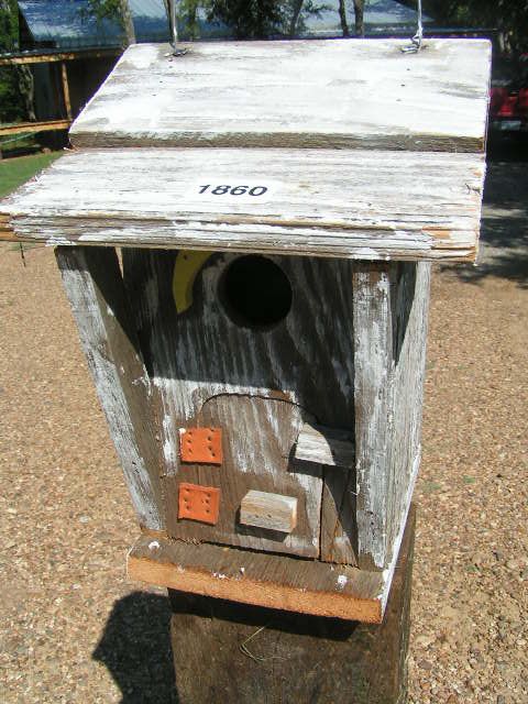 BIRDHOUSE Whitewash Barnwood OUTHOUSE 1860 FREE Ship  