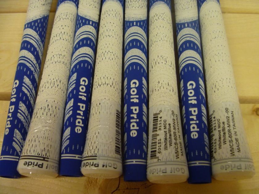 NEW GOLF PRIDE NEW DECADE WHITEOUT BLUE/WHITE GOLF GRIPS  