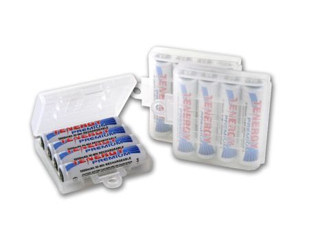 12 Premium AAA NiMH Rechargeable Batteries + 3 Holders 844949020299 