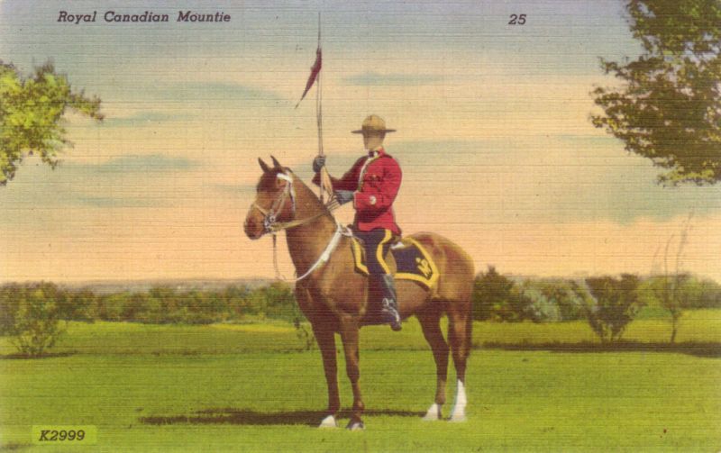 ROYAL CANADIAN MOUNTIE TORONTO CANADA VINTAGE PC 9F  