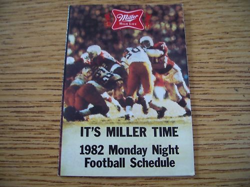 1982 NFL Monday Night Football Pocket Schedule Miller  